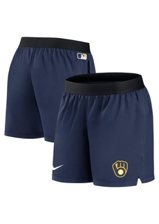 Women's Nike Navy Milwaukee Brewers Authentic Collection Team Performance Shorts - Navy