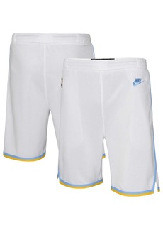 Big Boys and Girls Nike White Los Angeles Lakers Hardwood Classics Swingman Shorts - White