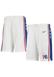 Big Boys and Girls Nike White Philadelphia 76ers 2020/21 Swingman Shorts - Association Edition - White
