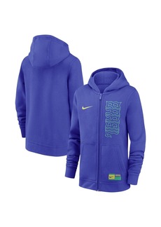 Youth Boys Nike Blue Brazil National Team Club Fleece Full-Zip Hoodie