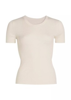 Nili Lotan Araceli Silk Short-Sleeve Sweater