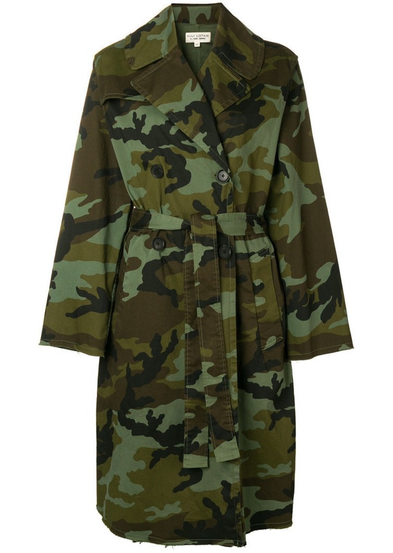 Nili Lotan camouflage print coat