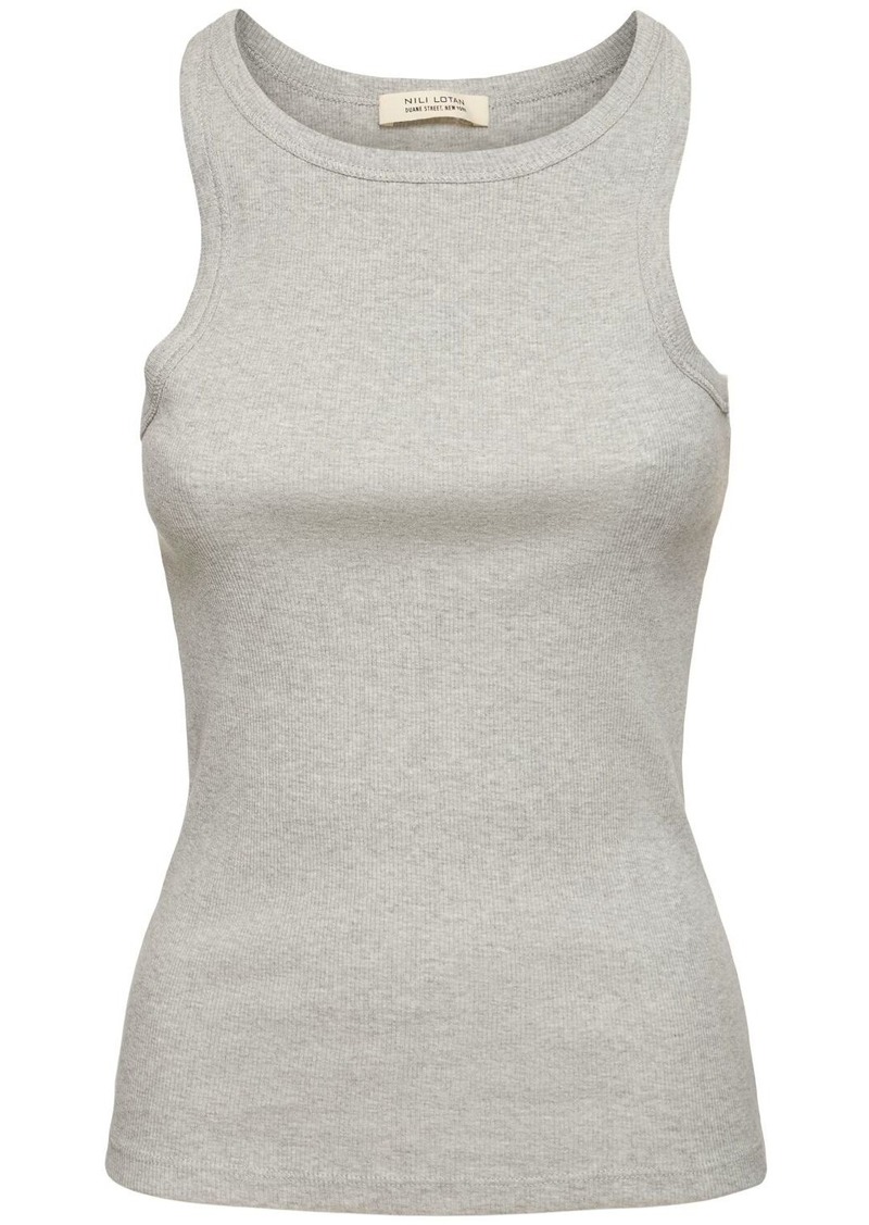 Nili Lotan Jennifer Ribbed Cotton Tank Top