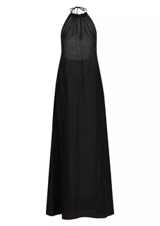 Nili Lotan Lelia Linen Halterneck Maxi Dress