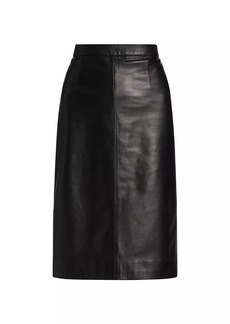 Nili Lotan Leonie Knee-Length Leather Skirt