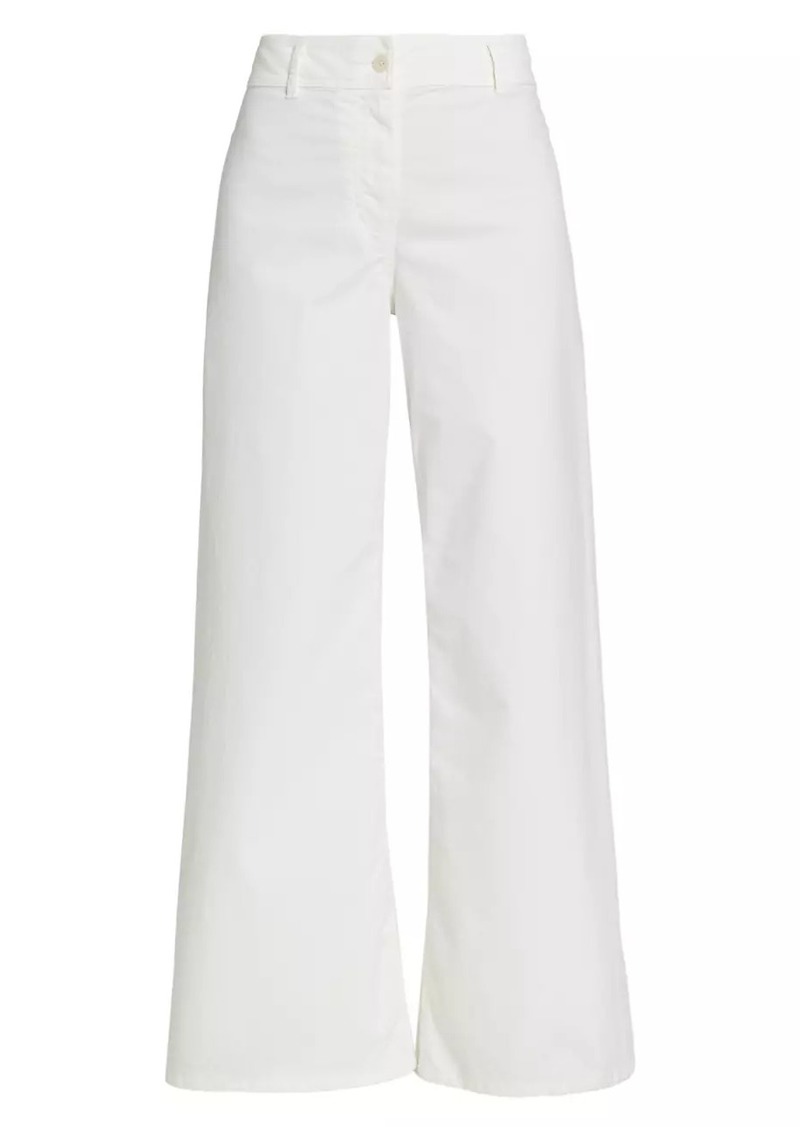 Nili Lotan Megan Brushed Stretch Twill Wide-Leg Pants