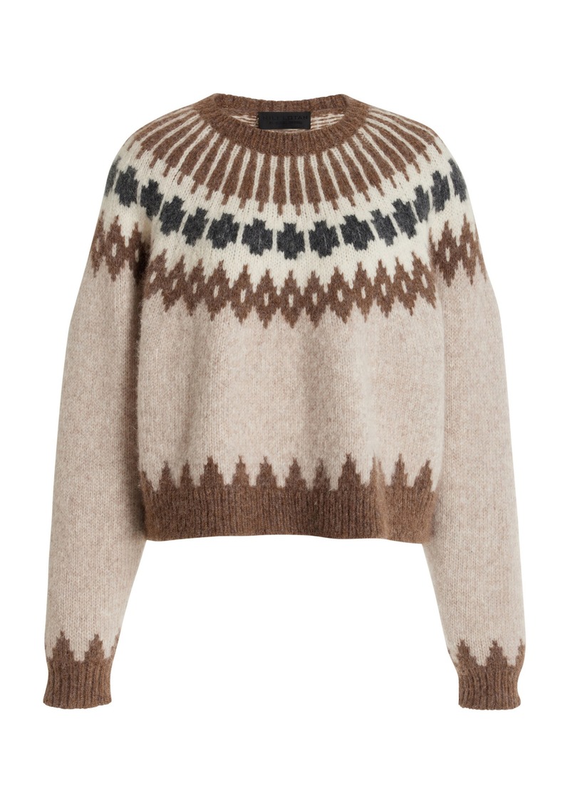 NILI LOTAN - Alena Fairisle Alpaca-Blend Sweater - Taupe - L - Moda Operandi