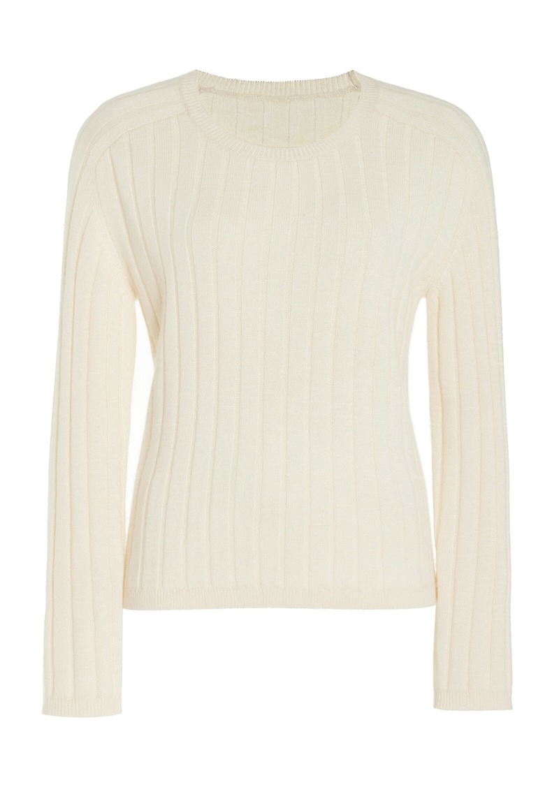 NILI LOTAN - Alise Ribbed Silk-Cashmere Sweater - Ivory - S - Moda Operandi