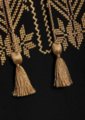 Nili Lotan - Embroidered silk crepe de chine top - Black - S