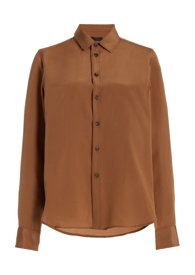 NILI LOTAN - Gaia Silk Shirt - Brown - S - Moda Operandi