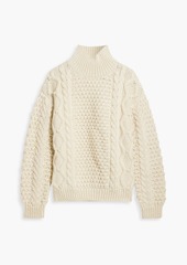 Nili Lotan - Hawthorn cable-knit wool turtleneck sweater - White - L