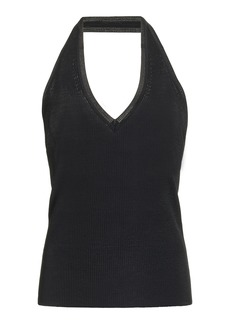NILI LOTAN - Ivey Silk Halter Sweater - Black - S - Moda Operandi
