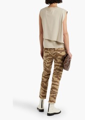 Nili Lotan - Jenna cropped camouflage cotton-blend twill slim-leg pants - Neutral - US 00