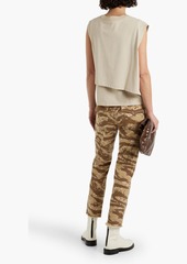 Nili Lotan - Jenna cropped camouflage cotton-blend twill slim-leg pants - Neutral - US 0