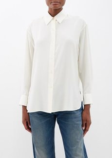 Nili Lotan - Julien Oversized Silk Crepe De Chine Shirt - Womens - Ivory