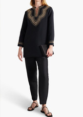 Nili Lotan - Karine embroidered wool and silk-blend tunic - Black - US 0