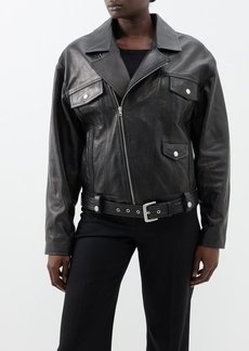 Nili Lotan - Lenny Leather Biker Jacket - Womens - Black