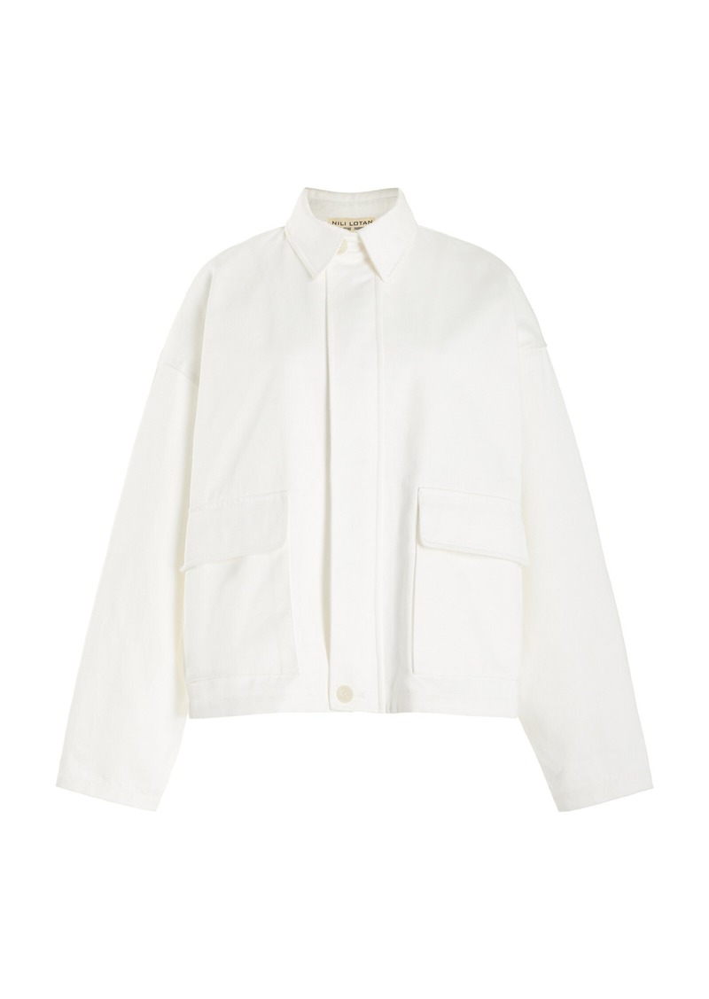 NILI LOTAN - Lio Oversized Cotton Jacket - White - M - Moda Operandi