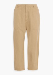 Nili Lotan - Luna cropped cotton and linen-blend twill straight-leg pants - Neutral - US 8