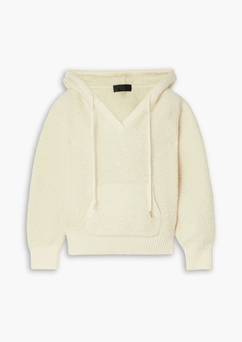 Nili Lotan - Marcello bouclé-knit wool-blend hoodie - White - L