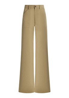 NILI LOTAN - Quentin Oversized Cotton Wide-Leg Pants   - Khaki - US 4 - Moda Operandi