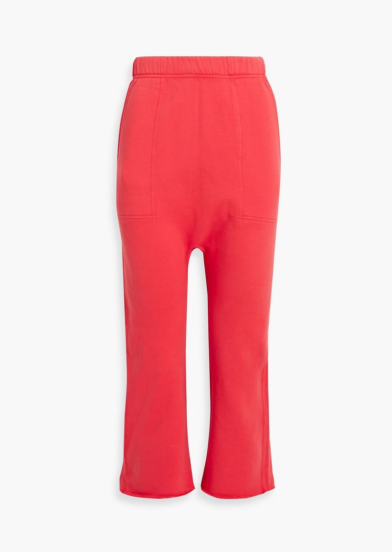 Nili Lotan - SF cropped French cotton-terry track pants - Orange - XS