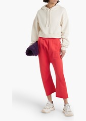 Nili Lotan - SF cropped French cotton-terry track pants - Orange - XS