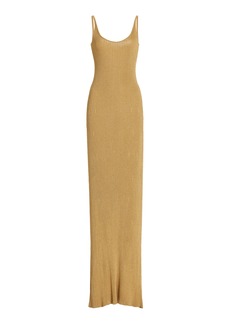 NILI LOTAN - Zarina Lurex Knit Maxi Dress - Gold - M - Moda Operandi