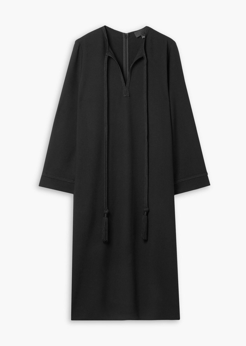 Nili Lotan - Zita tie-detailed wool-crepe midi dress - Black - S