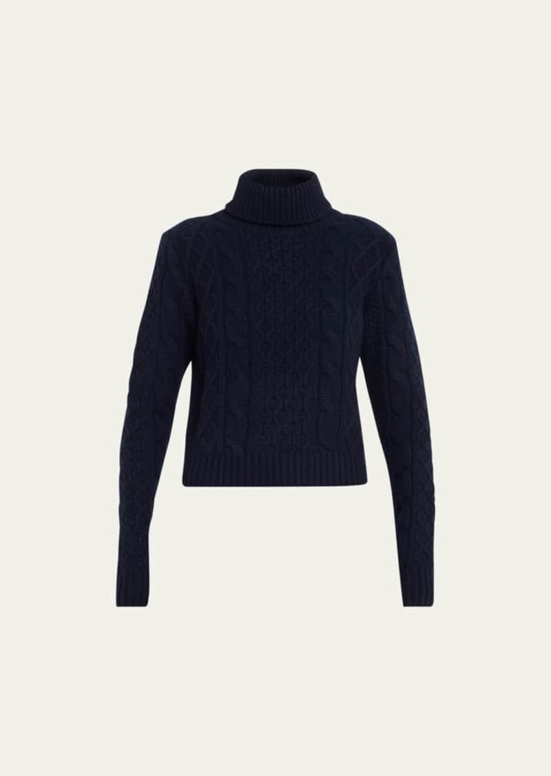 Nili Lotan Andrina Cable Cashmere-Wool Turtleneck Sweater