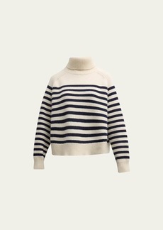 Nili Lotan Gideon Stripe Wool Cashmere Turtleneck Sweater