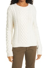 Nili Lotan Jodelle Cable Cashmere Sweater in Ivory at Nordstrom