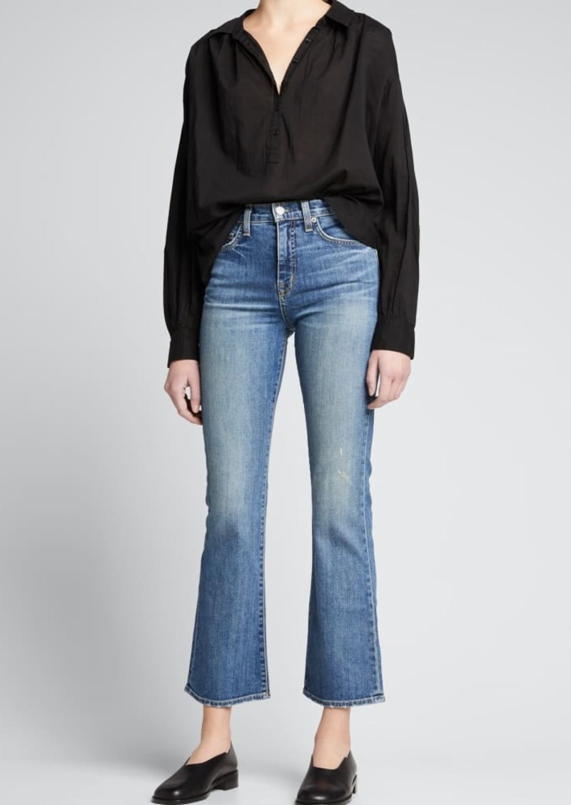 Nili Lotan Mid-Rise Bootcut Crop Jeans