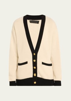 Nili Lotan Neshat Contrast-Trim Cashmere Cardigan