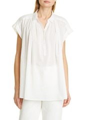 Nili Lotan Normandy Short Sleeve Cotton Blouse