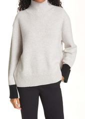 Nili Lotan Penny Contrast Cuff Wool Turtleneck Sweater