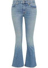 Nili Lotan Woman Vianca Frayed Low-rise Kick-flare Jeans Light Denim