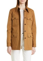 Nili Lotan Women's Stretch Cotton Chase Jacket in Whiskey at Nordstrom