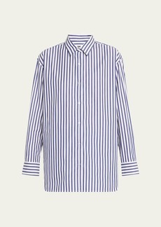 Nili Lotan Yorke Stripe Oversized Poplin Button Down Shirt