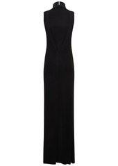 Nili Lotan Reid Viscose Turtleneck Long Dress