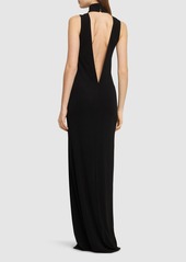 Nili Lotan Reid Viscose Turtleneck Long Dress