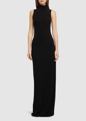 Nili Lotan Reid Viscose Turtleneck Long Dress