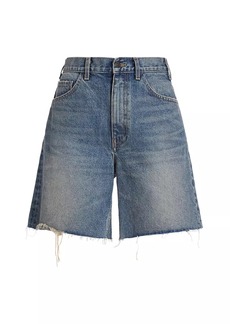 Nili Lotan Russel Denim Raw-Edge Shorts