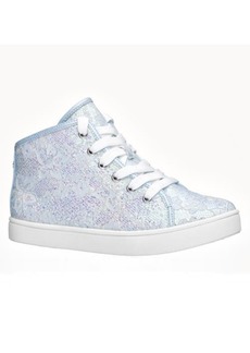 Nina Kids' Penelope High Top Sneaker in Light Blue Glitter Lace at Nordstrom