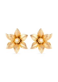 Nina Ricci 1980s pre-owned floral motif clip-on earrings