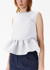 Nina Ricci bow-detail peplum sleeveless cotton top