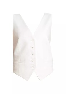 Nina Ricci Cotton & Linen-Blend Cowl-Back Vest