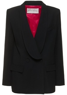 Nina Ricci Double Breast Crepe Envers Satin Jacket