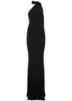 Nina Ricci Draped Halter Gown W/scarf