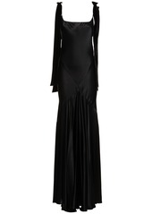 Nina Ricci Flared Satin Long Dress